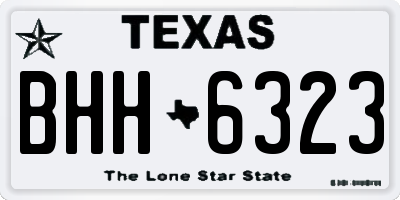 TX license plate BHH6323