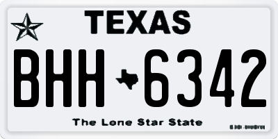 TX license plate BHH6342