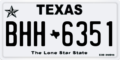 TX license plate BHH6351