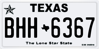 TX license plate BHH6367