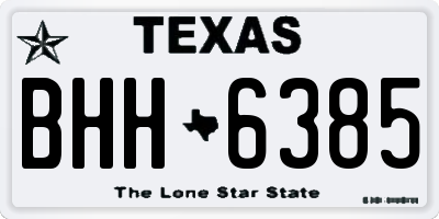 TX license plate BHH6385