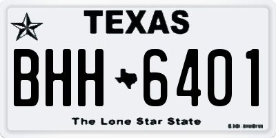 TX license plate BHH6401