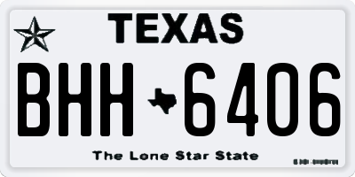 TX license plate BHH6406