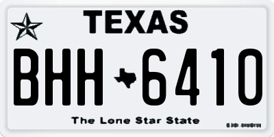 TX license plate BHH6410