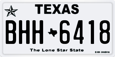 TX license plate BHH6418