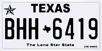 TX license plate BHH6419