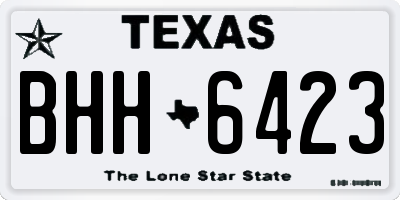 TX license plate BHH6423