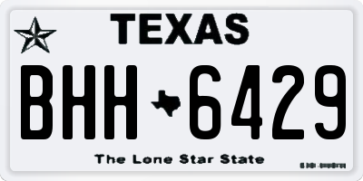 TX license plate BHH6429