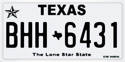 TX license plate BHH6431