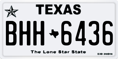 TX license plate BHH6436