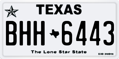 TX license plate BHH6443