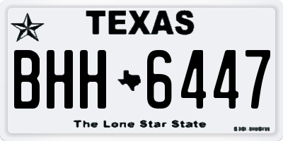TX license plate BHH6447