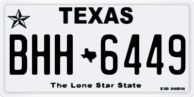TX license plate BHH6449