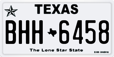 TX license plate BHH6458