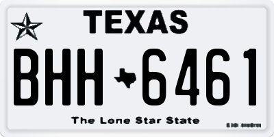 TX license plate BHH6461