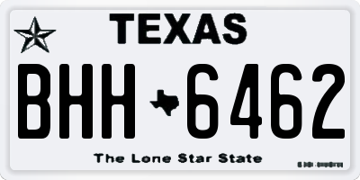 TX license plate BHH6462