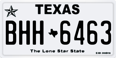 TX license plate BHH6463