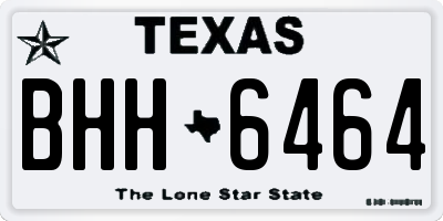 TX license plate BHH6464