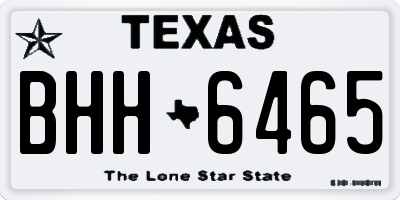 TX license plate BHH6465