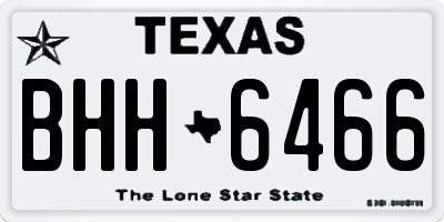 TX license plate BHH6466