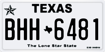 TX license plate BHH6481