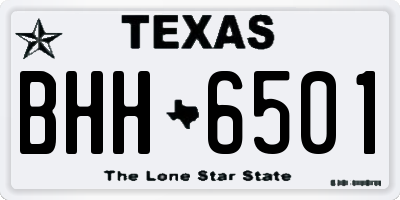 TX license plate BHH6501