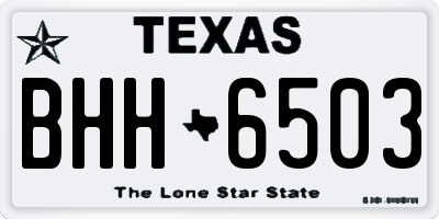 TX license plate BHH6503