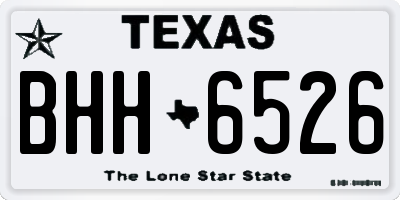 TX license plate BHH6526