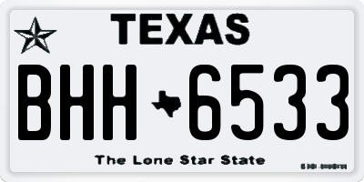 TX license plate BHH6533