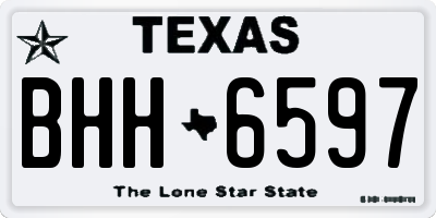 TX license plate BHH6597