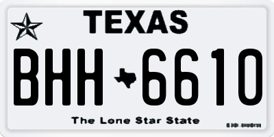 TX license plate BHH6610