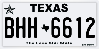 TX license plate BHH6612
