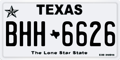 TX license plate BHH6626