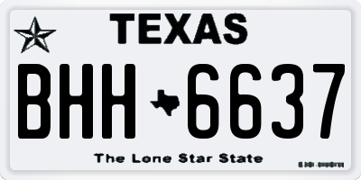 TX license plate BHH6637
