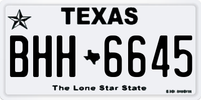 TX license plate BHH6645