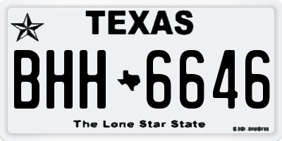 TX license plate BHH6646