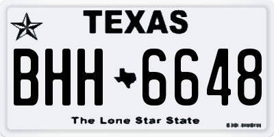 TX license plate BHH6648