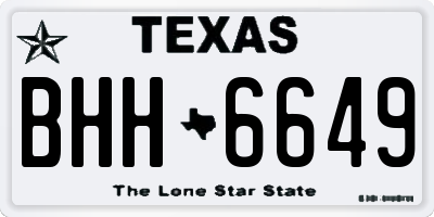 TX license plate BHH6649
