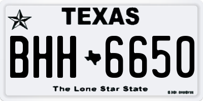 TX license plate BHH6650