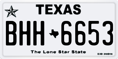 TX license plate BHH6653