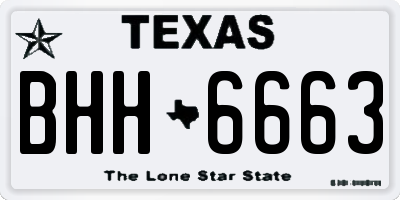 TX license plate BHH6663