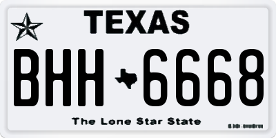 TX license plate BHH6668