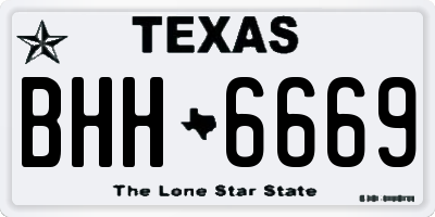 TX license plate BHH6669
