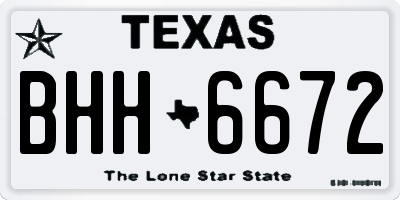 TX license plate BHH6672