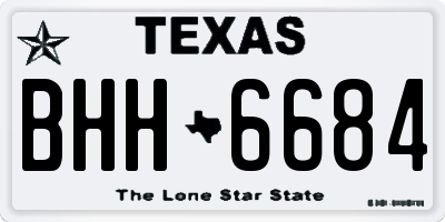 TX license plate BHH6684