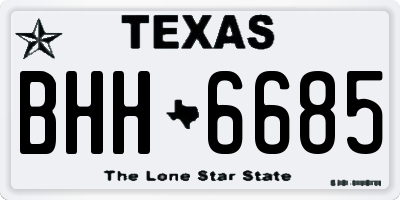 TX license plate BHH6685