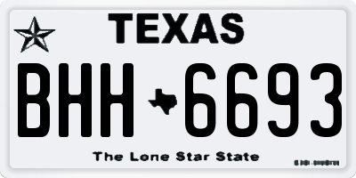 TX license plate BHH6693
