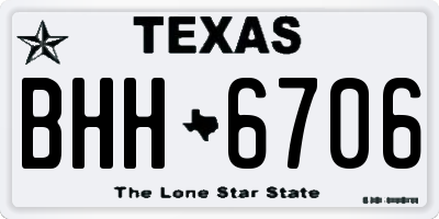 TX license plate BHH6706