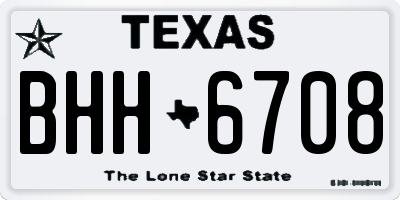 TX license plate BHH6708