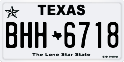 TX license plate BHH6718